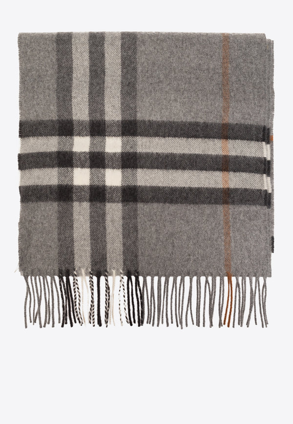 Burberry Check Pattern Cashmere Scarf Gray 8077881 A1345-GREY