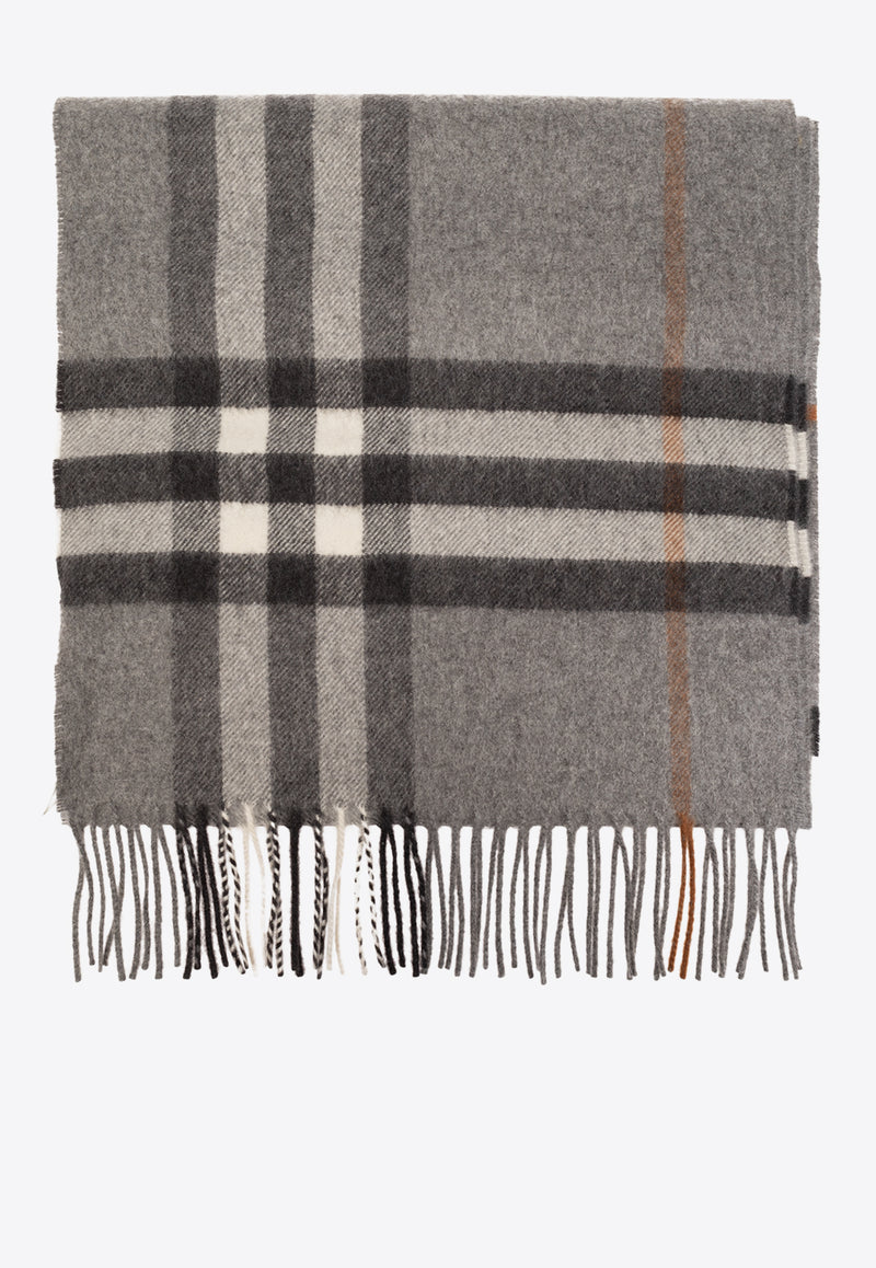 Burberry Check Pattern Cashmere Scarf Gray 8077881 A1345-GREY