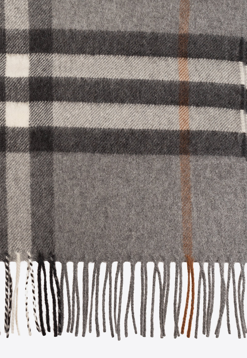 Burberry Check Pattern Cashmere Scarf Gray 8077881 A1345-GREY