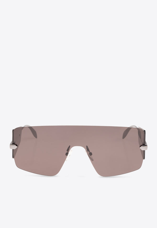 Alexander McQueen Oversized Rimless Shield Sunglasses Gray 792489 I3330-1175