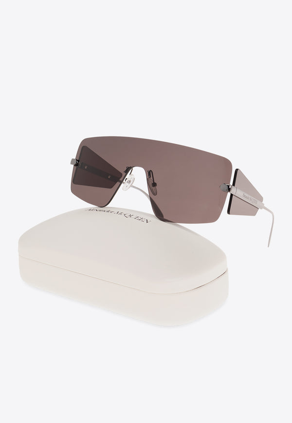 Alexander McQueen Oversized Rimless Shield Sunglasses Gray 792489 I3330-1175