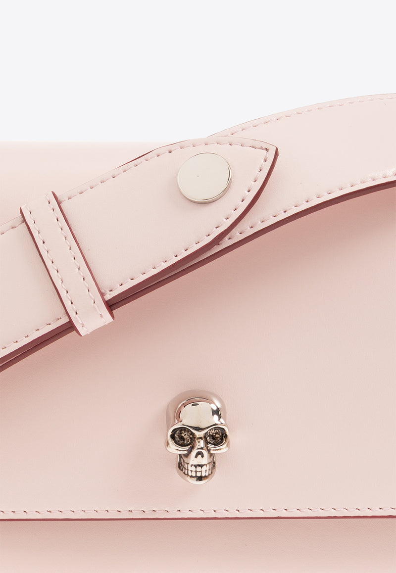 Alexander McQueen Skull Embellished Calf Leather Shoulder Bag Pink 757626 1BLCM-9813