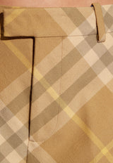 Burberry Straight-Leg Checked Wool Pants Multicolor 8082605 B8686-FLAX IP CHECK