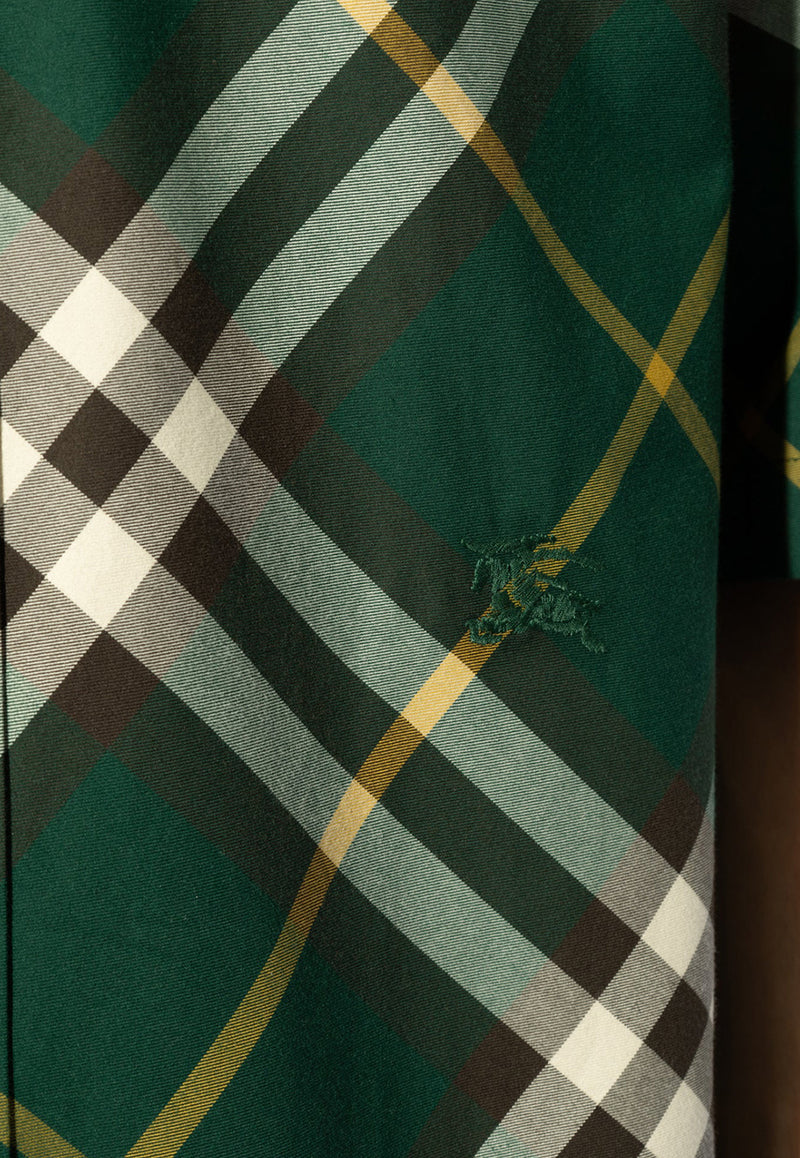 Burberry Signature Check Short Sleeved Shirt Green 8082903 B8660-IVY IP CHECK