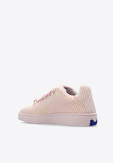 Burberry Check Knit Box Low-Top Sneakers
 Pink 8081730 B8684-CAMEO IP CHECK