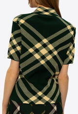 Burberry Signature Check Wool Polo T-shirt Green 8083111 B8724-DAFFODIL IP CHECK