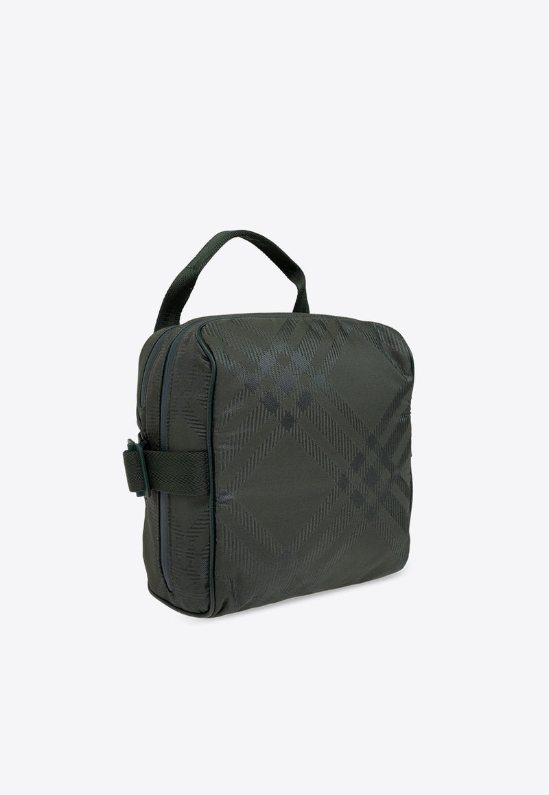 Burberry Jacquard Check Shoulder Bag Dark Green 8083436 B7325-VINE