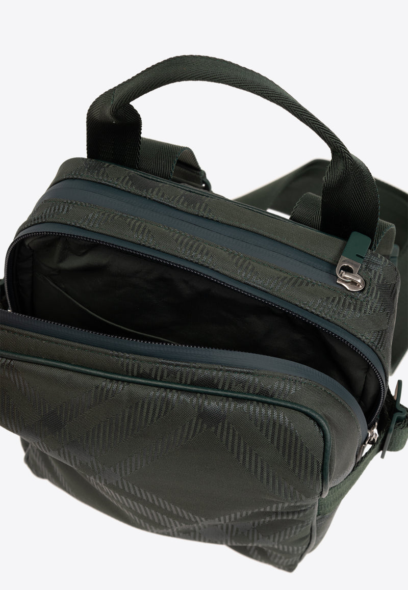 Burberry Jacquard Check Shoulder Bag Dark Green 8083436 B7325-VINE