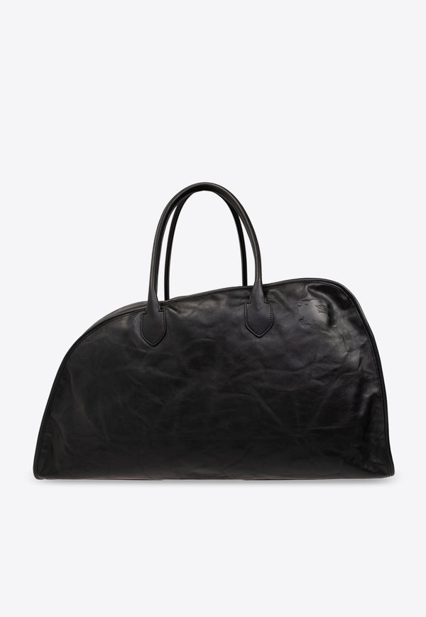 Burberry Large Shield Leather Duffel Bag Black 8083438 A1189-BLACK