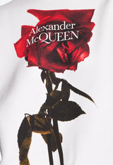 Alexander McQueen Shadow Rose Print Sweatshirt White 791461 QZAME-900