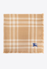 Burberry Reversible Checked Wool-Blend Scarf Beige 8083802 A1420-CAMEL