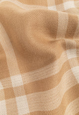 Burberry Reversible Checked Wool-Blend Scarf Beige 8083802 A1420-CAMEL