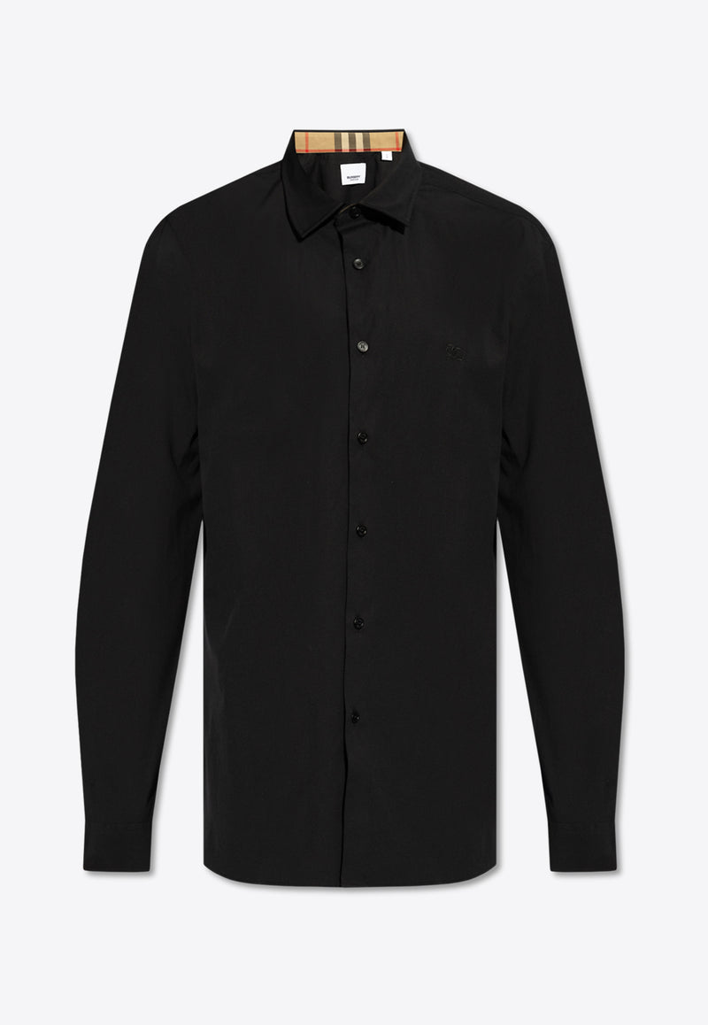 Burberry EKD Embroidered Long-Sleeved Shirt Black 8071799 A1189-BLACK