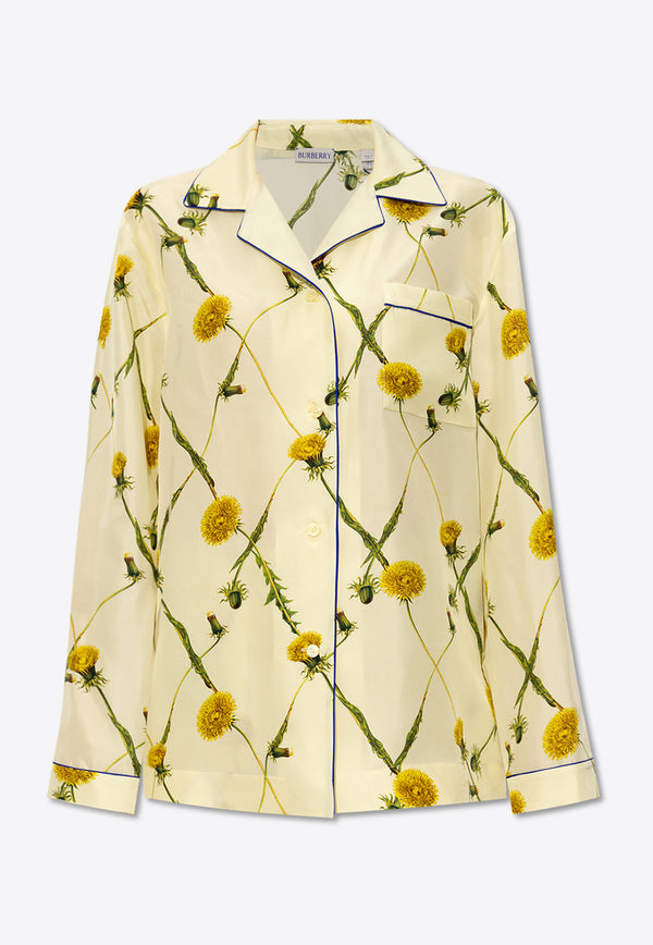 Burberry Floral Print Pajama Shirt Yellow 8082986 B8788-SHERBET IP PATTERN