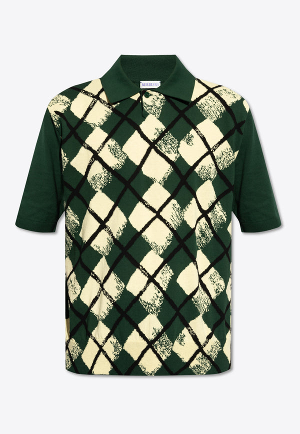 Burberry Checked Polo T-shirt Green 8083193 B8636-IVY