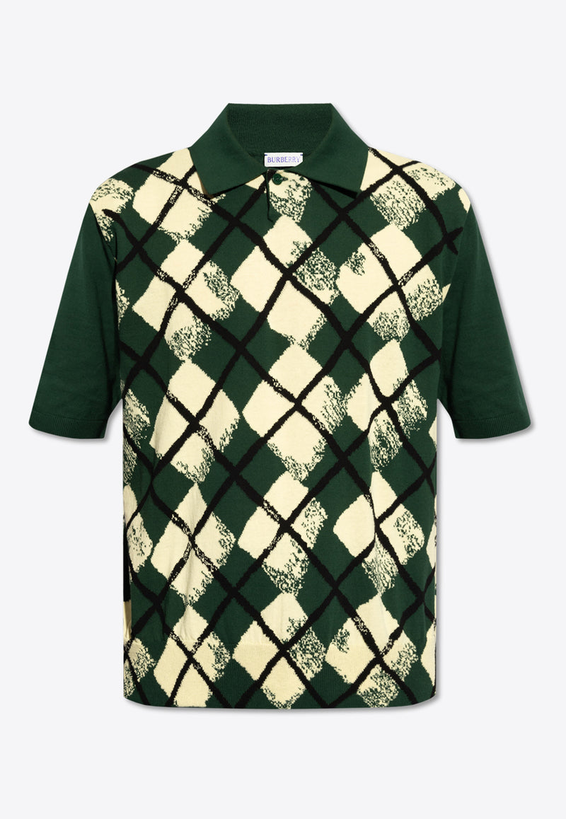 Burberry Checked Polo T-shirt Green 8083193 B8636-IVY