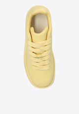 Burberry Box Leather Low-Top Sneakers Yellow 8083396 A3364-DAFFODIL