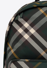 Burberry Large Shield Checked Backpack Green 8080679 B8636-IVY