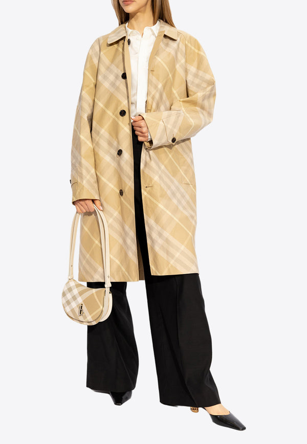 Burberry Reversible Checked Trench Coat Beige 8083625 B8626-FLAX