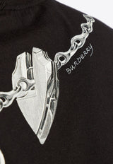 Burberry Printed Shield Hardware Crewneck T-shirt Black 8088177 A1931-BLACK IP PATTERN