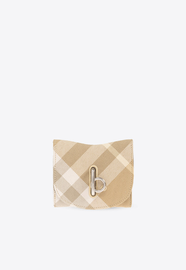 Burberry Rocking Horse Checked Wallet Beige 8081783 A3743-FLAX