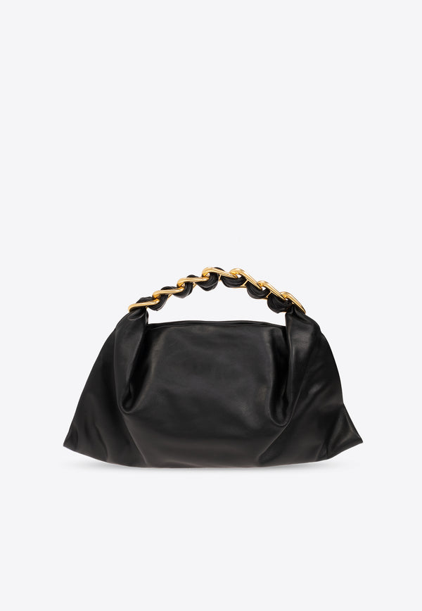 Burberry Medium Swan Calf Leather Shoulder Bag Black 8088984 A1189-BLACK