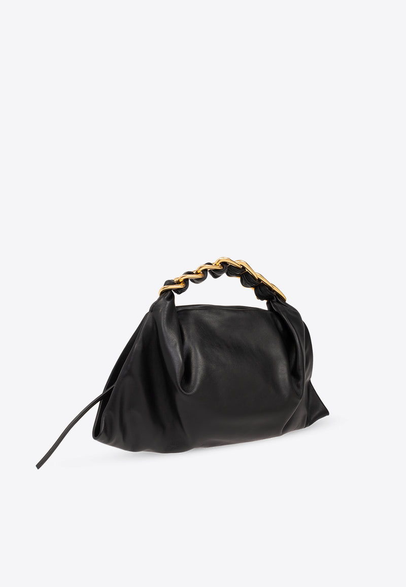 Burberry Medium Swan Calf Leather Shoulder Bag Black 8088984 A1189-BLACK