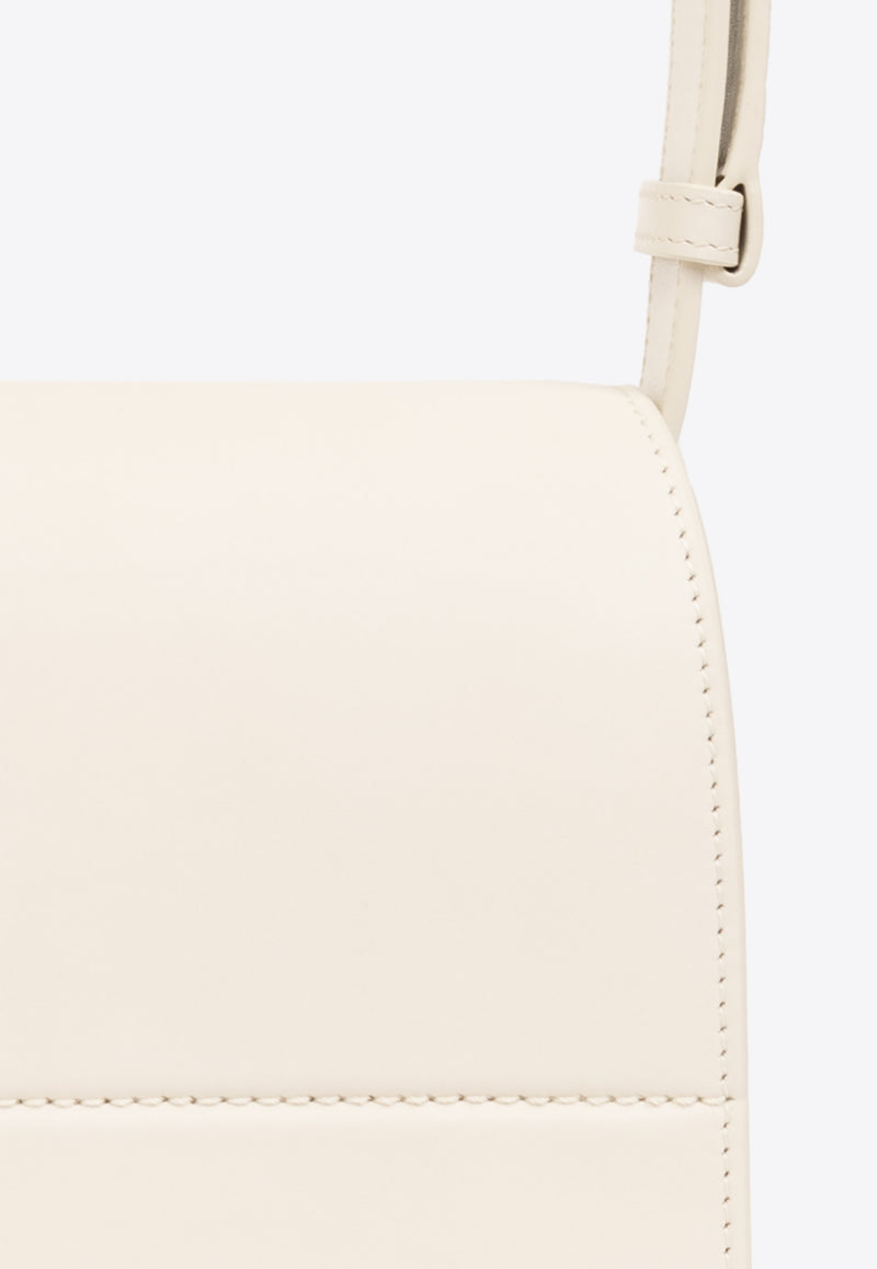 Burberry Snip Calf Leather Shoulder Bag  Cream 8088936 A1464-ALMOND