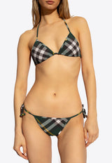 Burberry Signature Check Halterneck Bikini Top Green 8082752 B8660-IVY IP CHECK