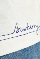 Burberry Embroidered Signature Logo T-shirt White 8090542 B7347-SALT