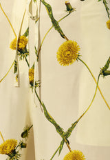Burberry Dandelion Print Satin Pants Yellow 8082992 A4652-SHERBET