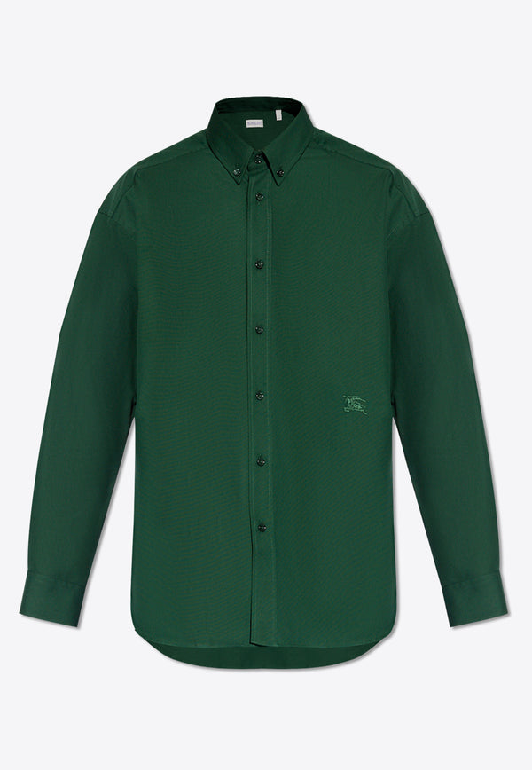Burberry Oxford Embroidered Long-Sleeved Shirt Green 8082885 B8636-IVY