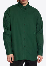 Burberry Oxford Embroidered Long-Sleeved Shirt Green 8082885 B8636-IVY