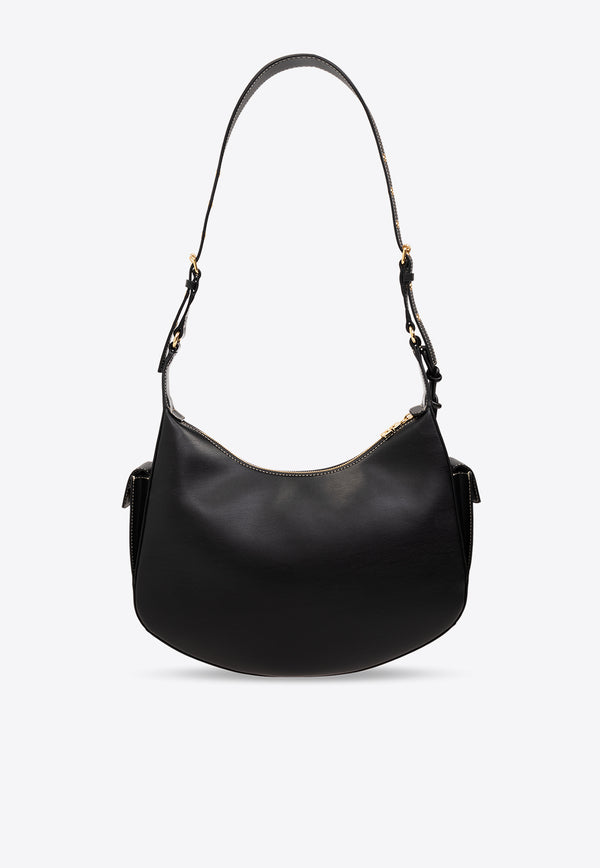 GANNI Large Swing Leather Shoulder Bag Black A5677 5893-099