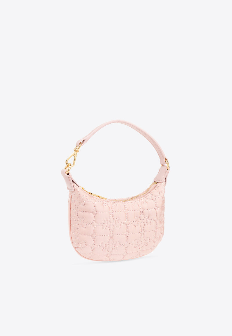GANNI Mini Butterfly Quilted Satin Top Handle Bag Pink A5735 5900-525
