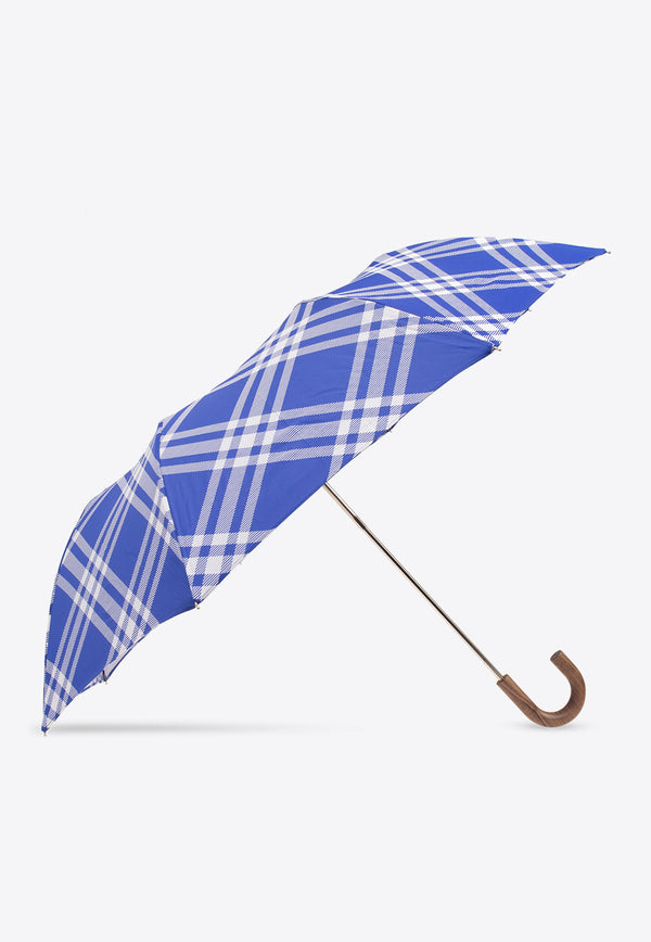 Burberry Signature Check Folding Umbrella Blue 8083556 B7323-KNIGHT