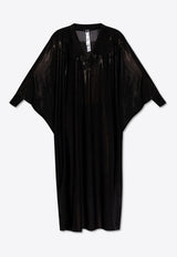 Balmain Semi-Sheer Kaftan Maxi Dress Black BKA221770 0-001