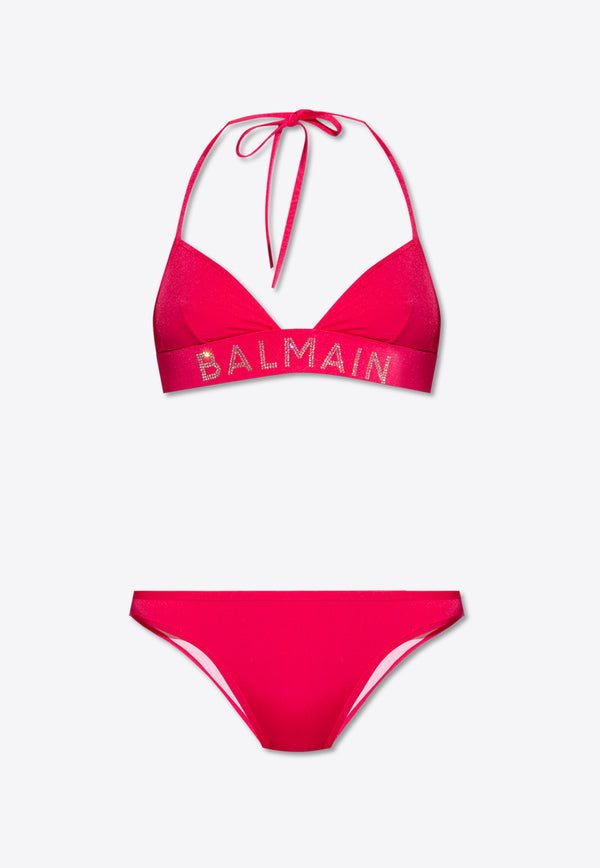 Balmain Studded Logo Bikini Pink BKB801790 0-532