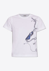 Burberry Knight Print Crewneck T-shirt White 8088215 B7647-KNIGHT IP PATTERN