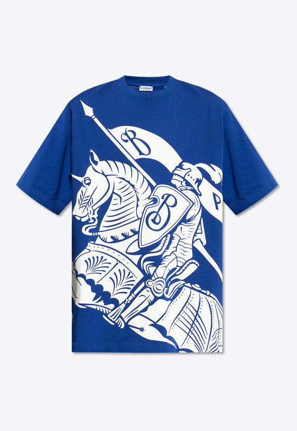 Burberry EKD Print Crewneck T-shirt Blue 8089743 B7323-KNIGHT