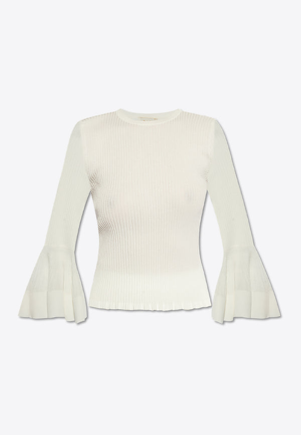 Zimmermann Ribbed Top With Lurex - White White 9733TS241 0-CRM