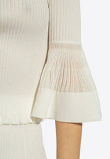 Zimmermann Ribbed Top With Lurex - White White 9733TS241 0-CRM