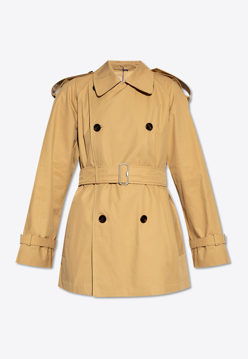 Burberry Short Double-Breasted Trench Coat Beige 8089783 A3743-FLAX