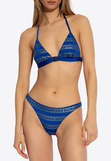 Balmain Logo Stripes Bikini Blue BKB851700 0-420