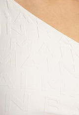 Balmain Logo Jacquard One-Shoulder Bikini White BKBBB1750 0-105