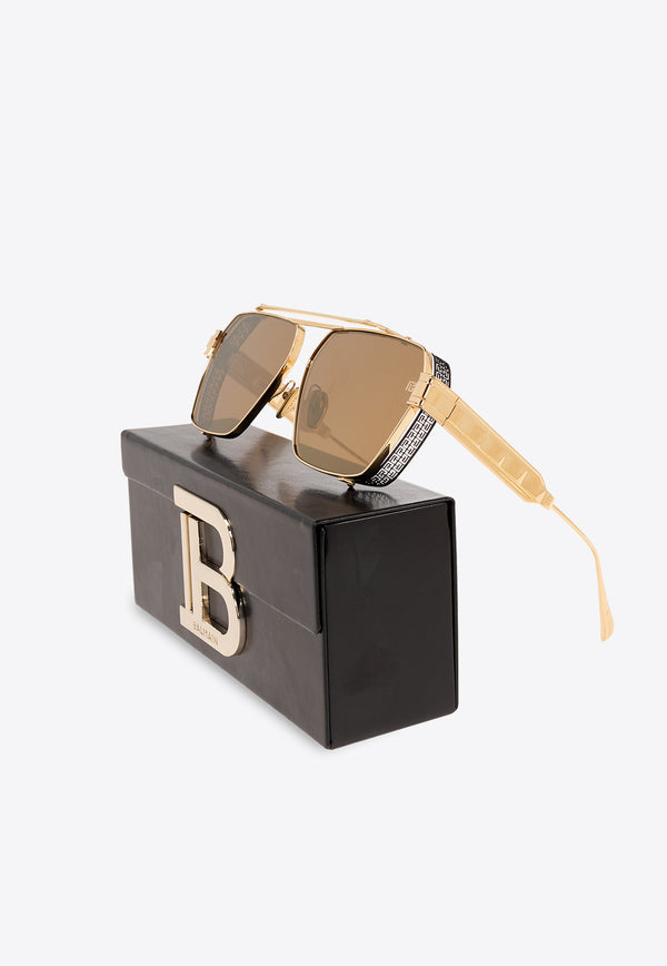 Balmain Premier Aviator Sunglasses Brown BPS-155C-61 0-0
