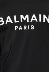 Balmain Logo Print Long-Sleeved Rash Guard Black BWM001220 0-010