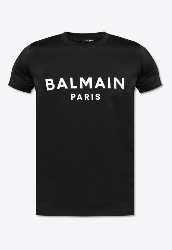Balmain Logo Print  Short-Sleeved Rash Guard Black BWM201220 0-010
