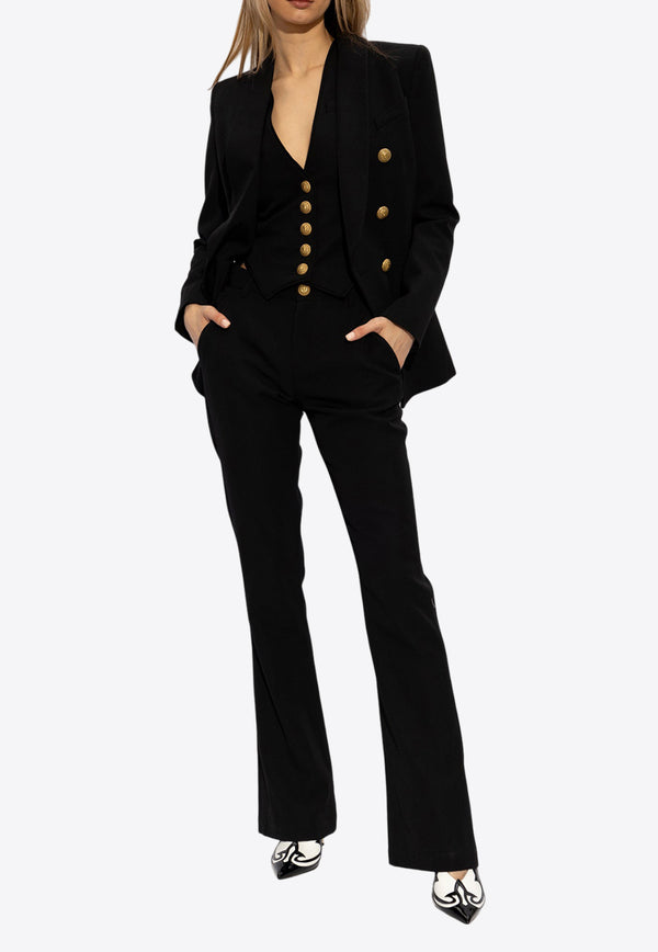 Balmain Virgin Wool Tailored Vest Black CF1AG515 ME54-0PA