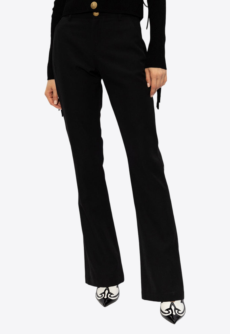 Balmain Straight-Leg Wool Pants Black CF1PP216 WC09-0PA